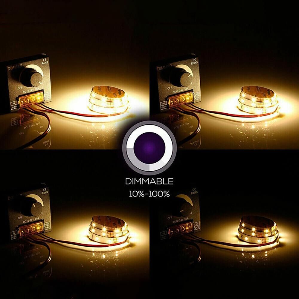 LED Light Adjuster DC 12-24V 30A/No Strobe with Knob Switch