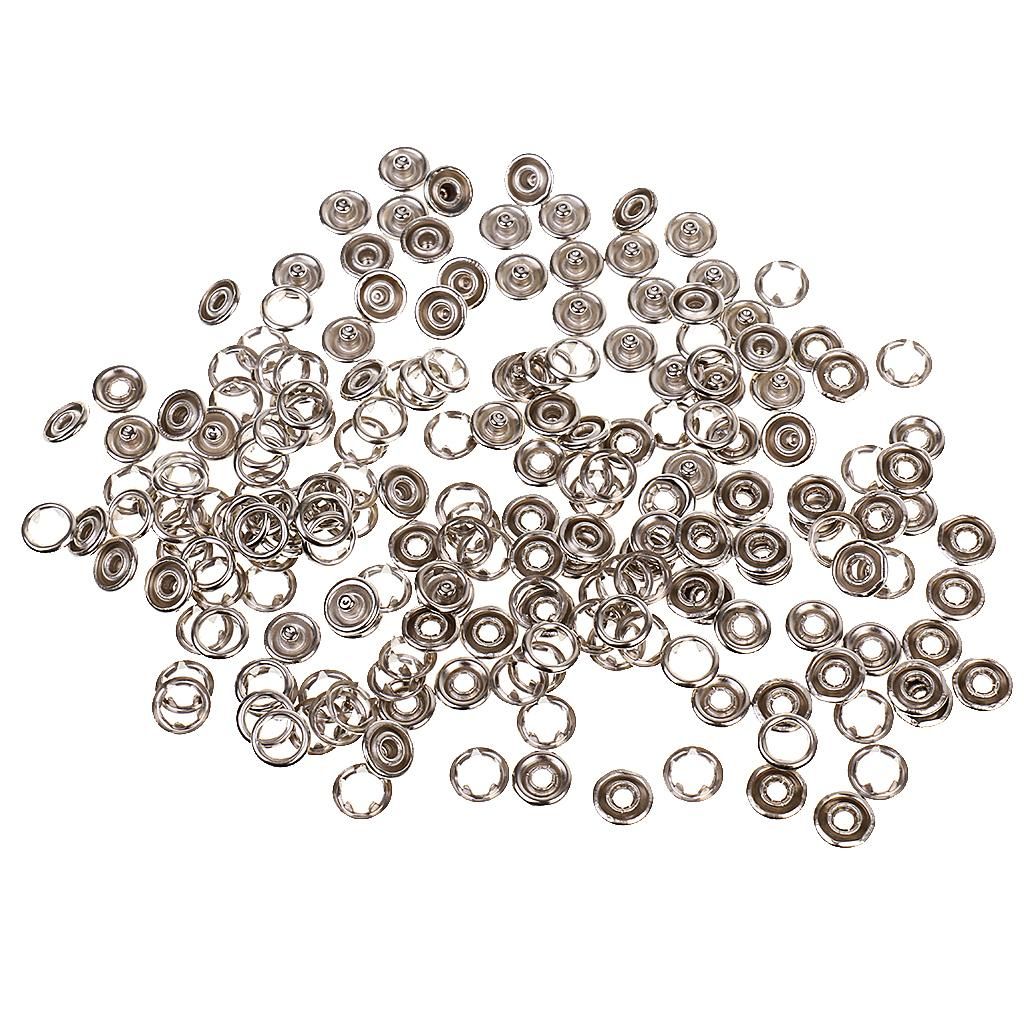 50 Sets 3/8 Inch Open Snaps Fasteners Plated