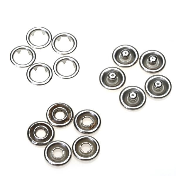 50 Sets 3/8 Inch Open Snaps Fasteners Plated