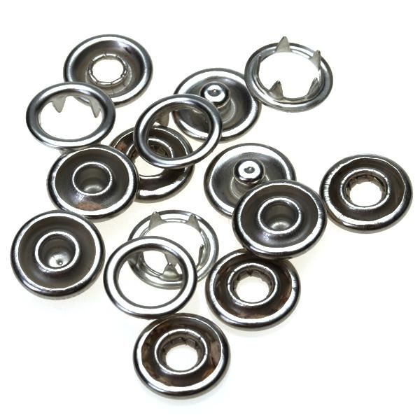 50 Sets 3/8 Inch Open Snaps Fasteners Plated