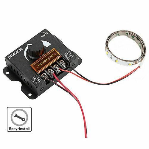 LED Light Adjuster DC 12-24V 30A/No Strobe With Knob Switch