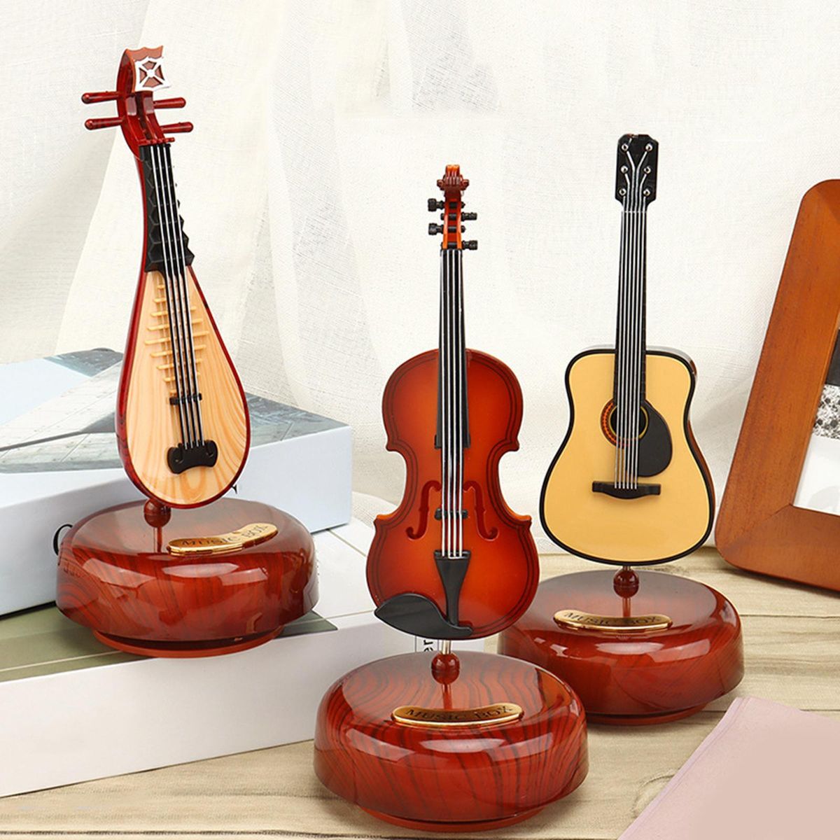 Creative Classical Instrument Music Boxes For Living Room Home Lute