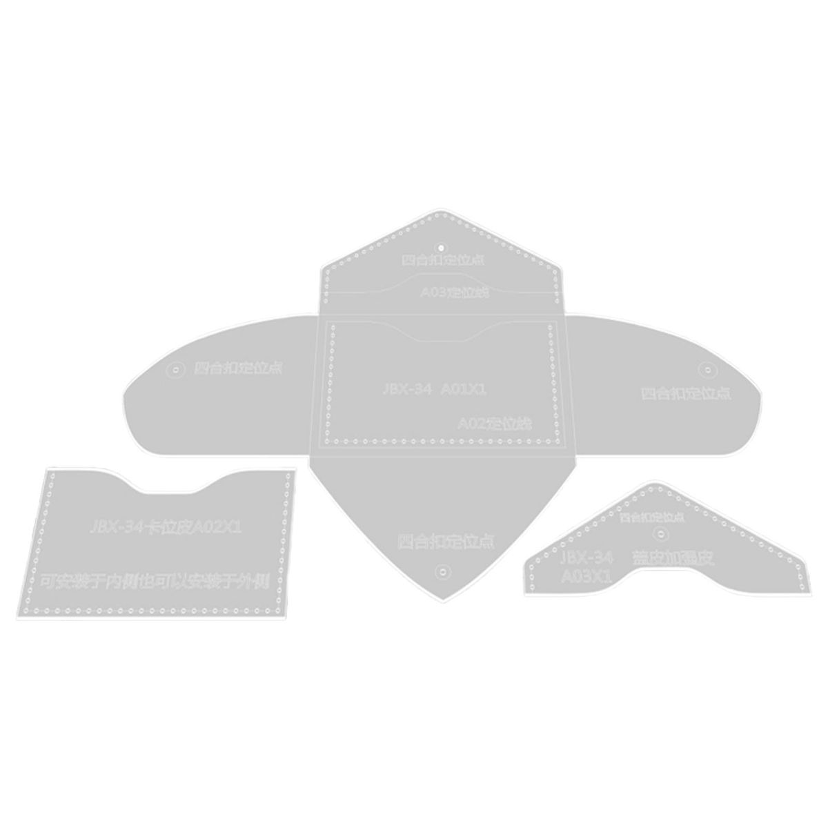 Purse Wallet Template Leather Craft Formwork Acrylic Quilting Stencil