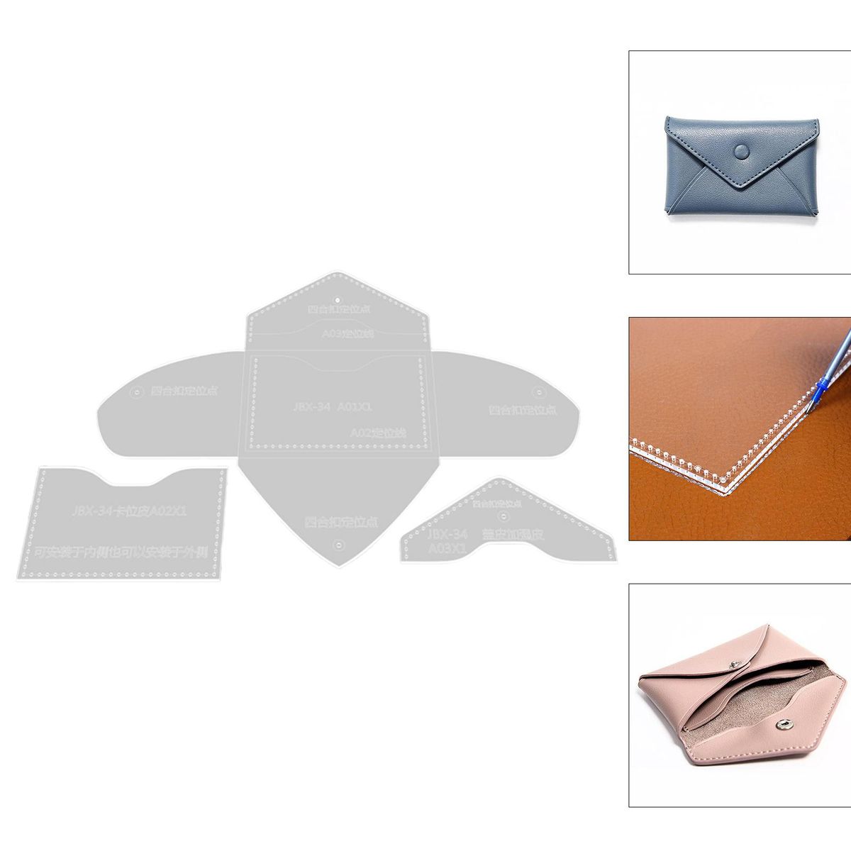 Purse Wallet Template Leather Craft Formwork Acrylic Quilting Stencil