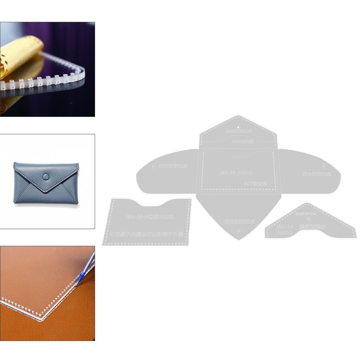 Purse Wallet Template Leather Craft Formwork Acrylic Quilting Stencil