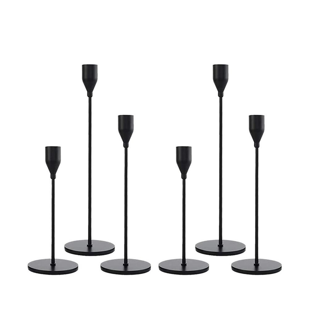 Candlestick Holders 6 Pcs Set, 3 Sizes of Taper Candle Holde