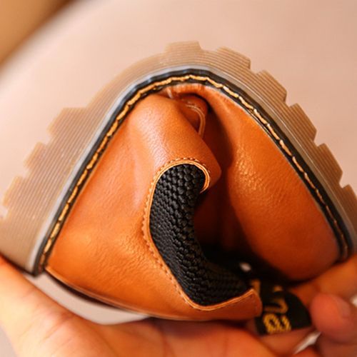 Children's Retro Martin Boots For Boys And Girls Short Leather Single Boot Brown