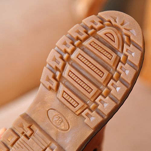 Children's Retro Martin Boots For Boys And Girls Short Leather Single Boot Brown
