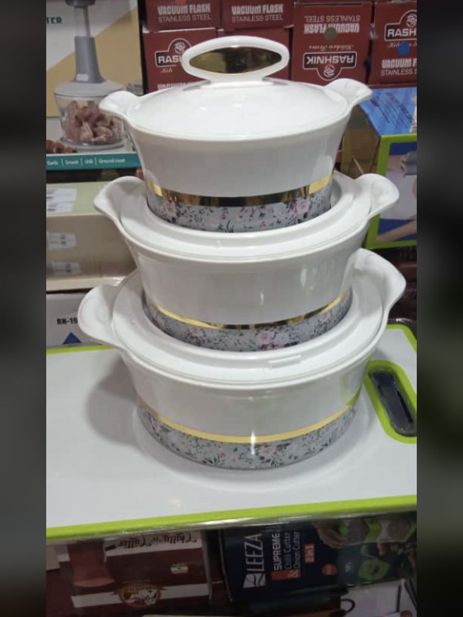 Satin Flora Insulated Casserole Serving Flask - 3 Piece Set
