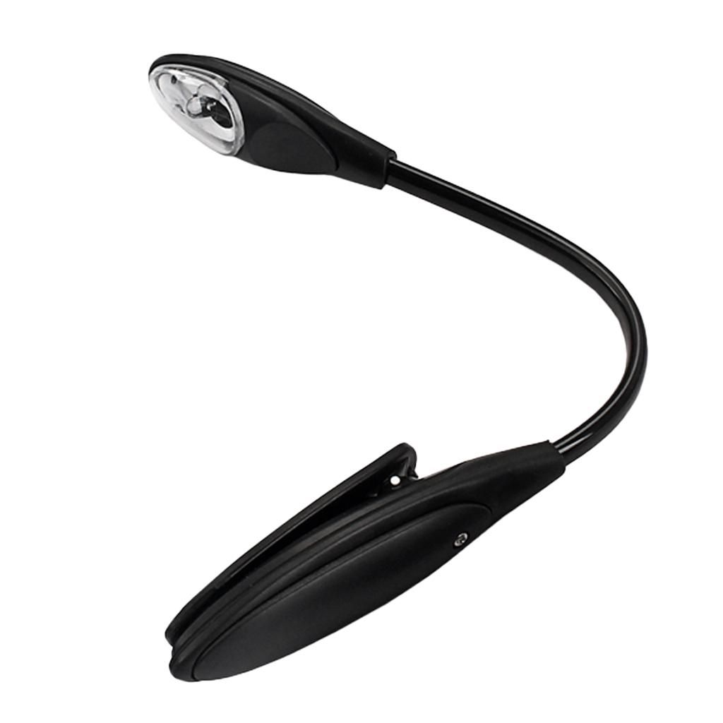 Black Rechaegeable Book Lights, Music Stand Light With Adjustable Neck
