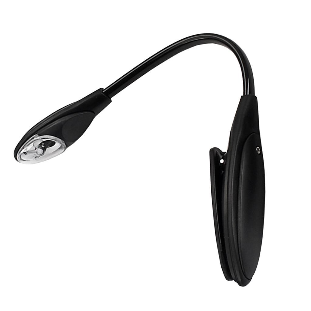 Black Rechaegeable Book Lights, Music Stand Light With Adjustable Neck
