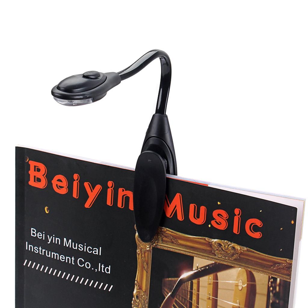 Black Rechaegeable Book Lights, Music Stand Light With Adjustable Neck