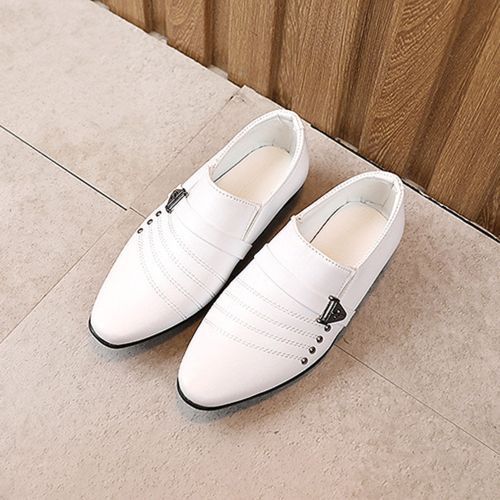 British Style Boy Leather Shoes Children Dress Fashion Catwalk Show Shoes White