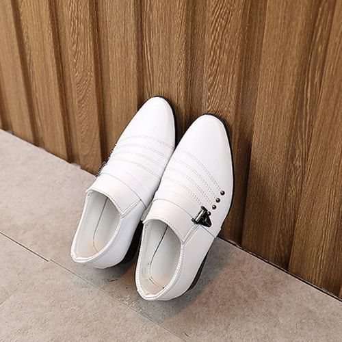 British Style Boy Leather Shoes Children Dress Fashion Catwalk Show Shoes White
