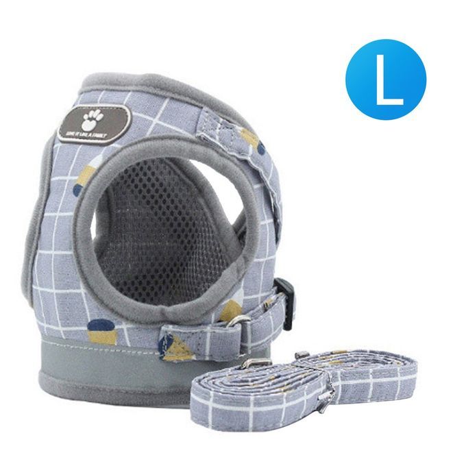Harness Refle Tive Pu Y Kitten  Ollars Mesh Vest Adjustable Dog  At Vest-grey-L
