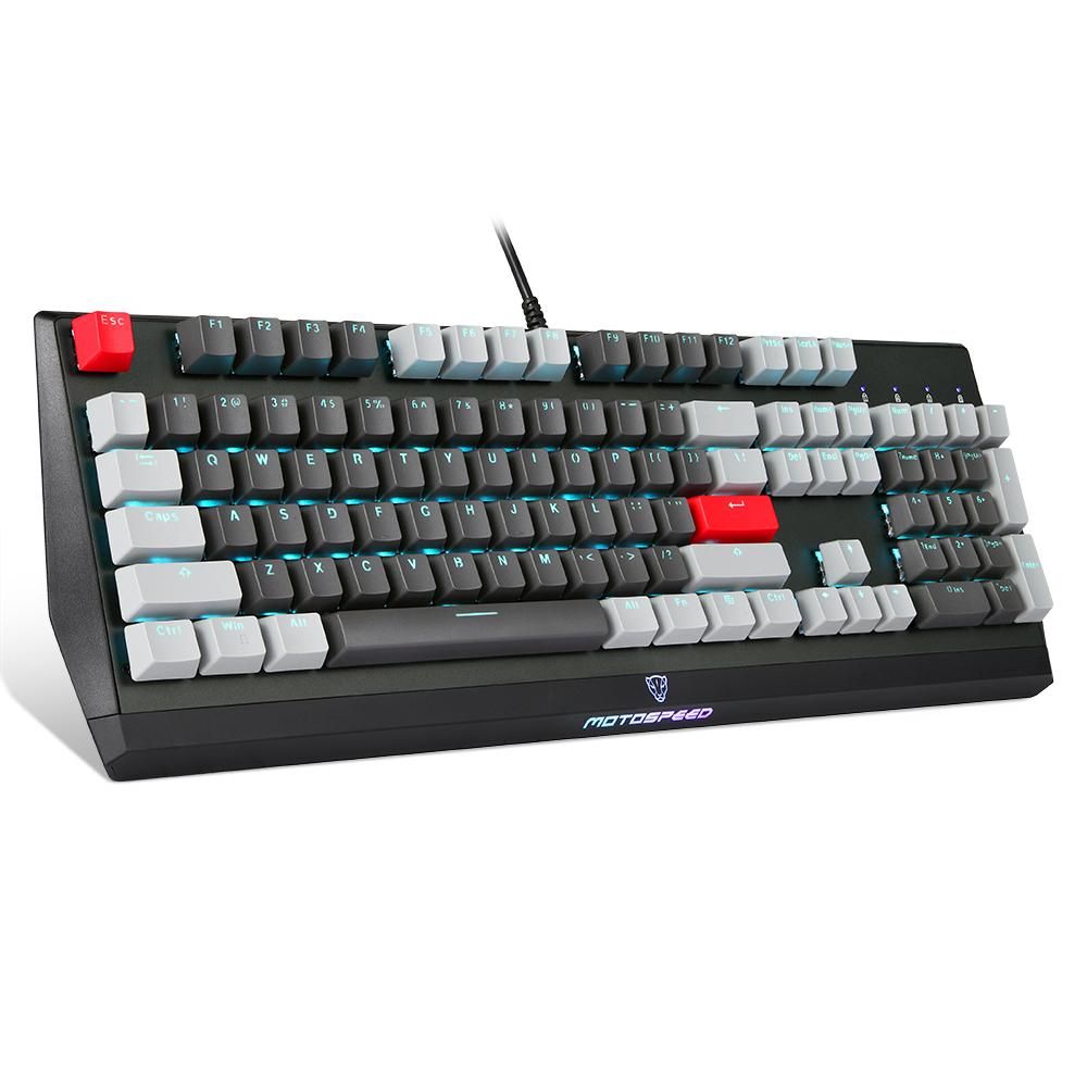 Motospeed CK74 104 Keys Wired Gaming Keyboard Monochrome Optical Axis Mechanical Keyboard Support N-key Rollover