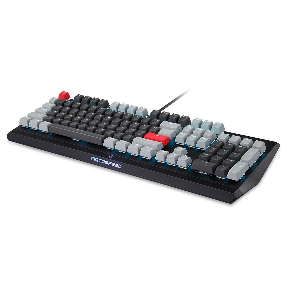 Motospeed CK74 104 Keys Wired Gaming Keyboard Monochrome Optical Axis Mechanical Keyboard Support N-key Rollover