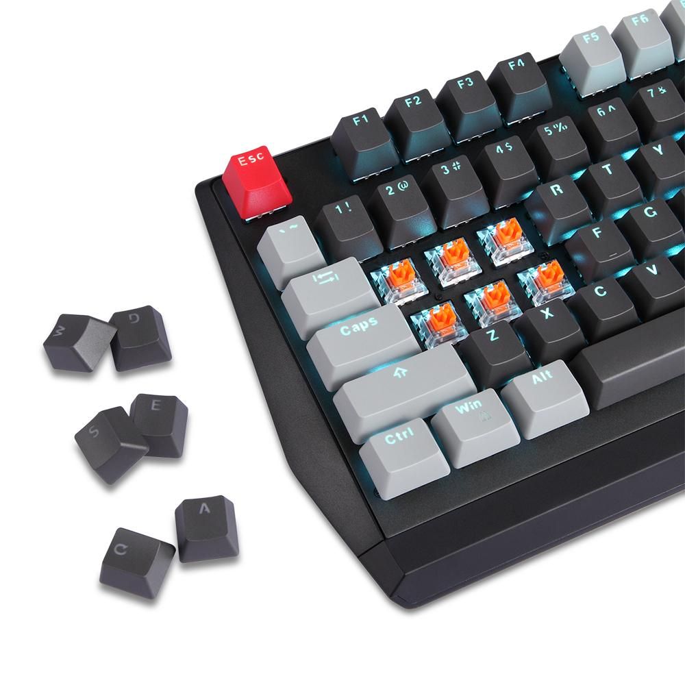 Motospeed CK74 104 Keys Wired Gaming Keyboard Monochrome Optical Axis Mechanical Keyboard Support N-key Rollover