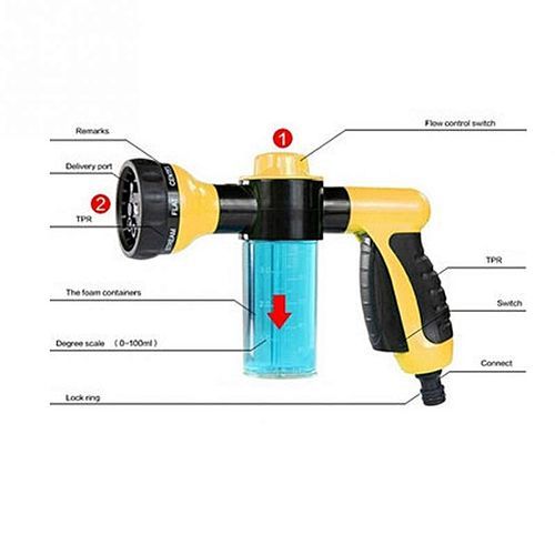 ( Colour:green)Multifunctional Foam Washing Car Sprayer Nozzle Bubble Garden Sprayer Fertilization Pet Cleaning Tool