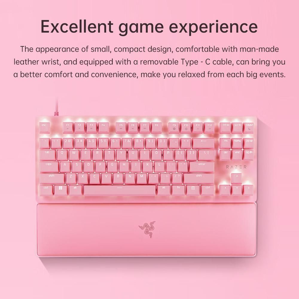 Razer V2 87 Keys Gaming Keyboard Razer Chroma RGB USB Wired Keyboard 8000Hz Backlight Mechanical Keyboard with Wrist Rest