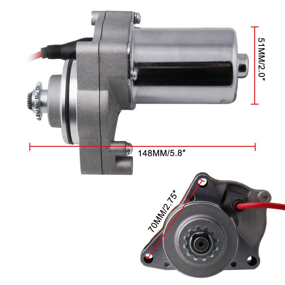 (12V) Motorcycle ATV Electric Starter Motor 3 Bolt Top Mount Starter Starting Motor Cooler Motor Accessories For 50/90/110/125cc 4 Stroke Engine