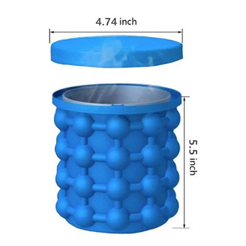 Silicone Ice Cube Maker Ice Cube Mold Tray With Lid Portable Bucket Wine Ice Cooler Beer Cabinet Kitchen Party Beverage Whiskey