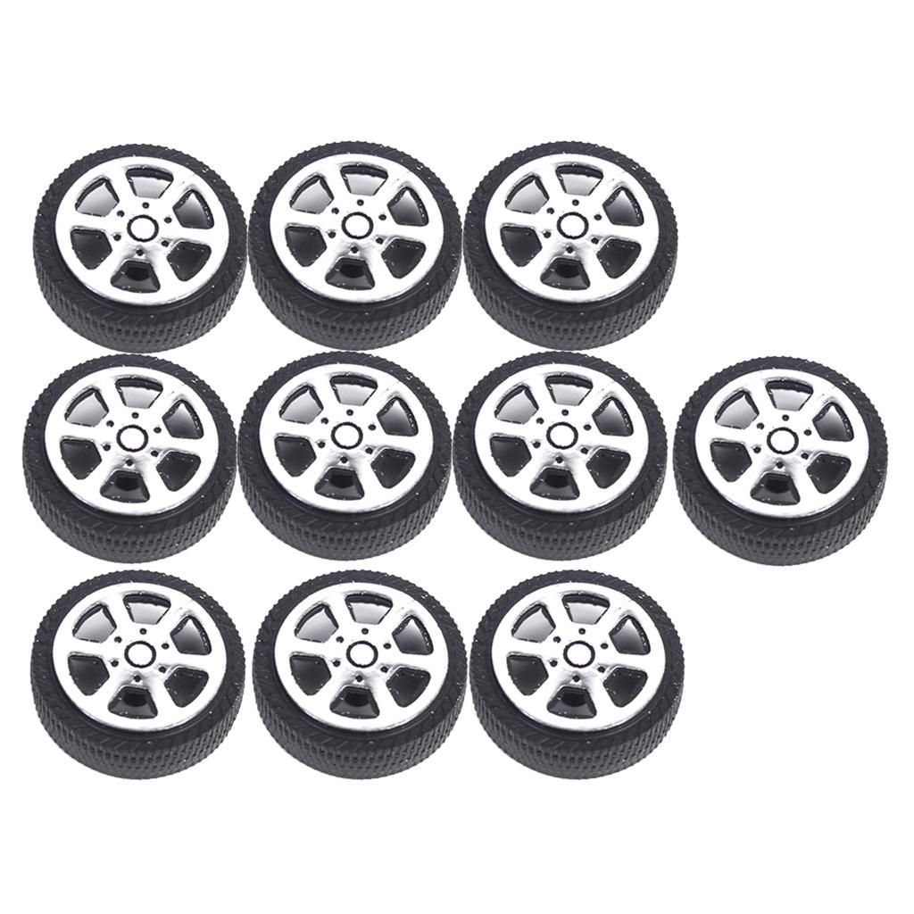 10pcs 30mm RC Car Wheel Rim Soft Tyre RC Toy  Car Parts