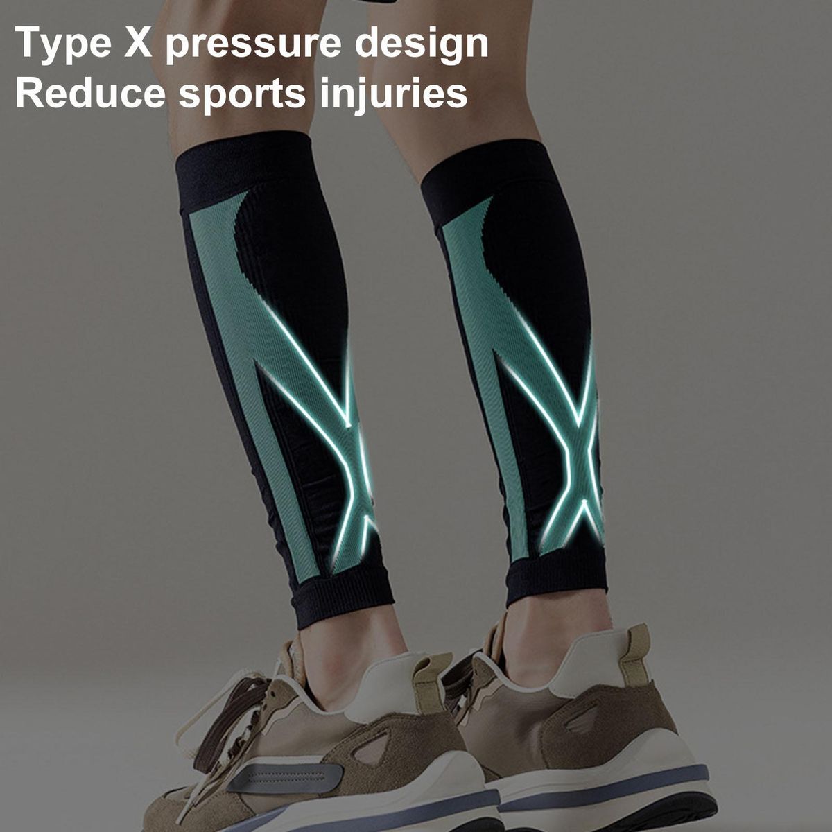 1 Pair Calf Tube Sleeves Running Sports Joint Calf Compression Sleeves Green Black