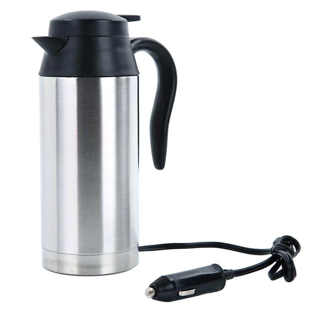 12V/24V Travel Kettle Double Wall Vacuum Insulated 750ml Coffee Pot