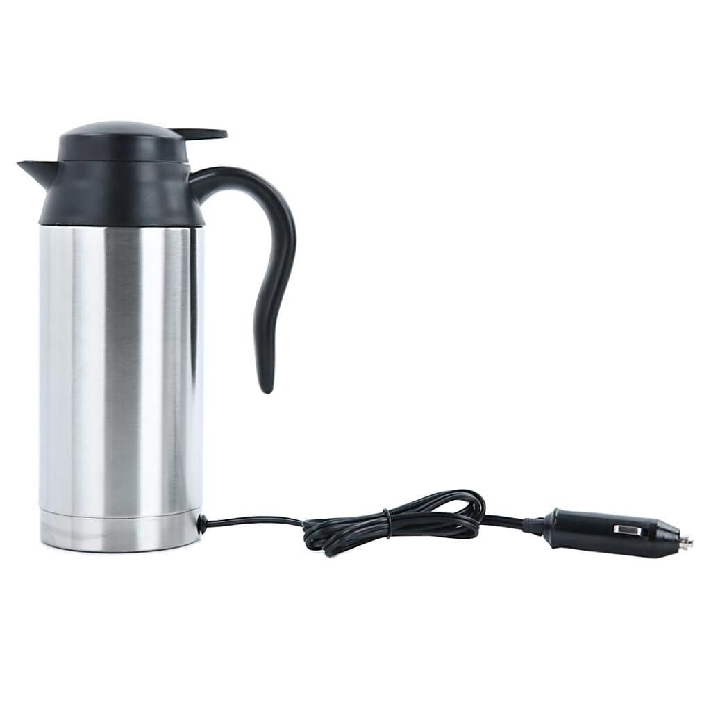 12V/24V Travel Kettle Double Wall Vacuum Insulated 750ml Coffee Pot