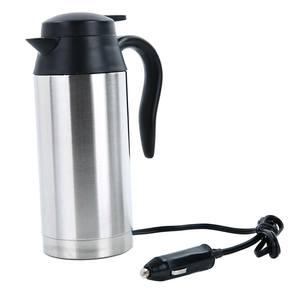 12V/24V Travel Kettle Double Wall Vacuum Insulated 750ml Coffee Pot