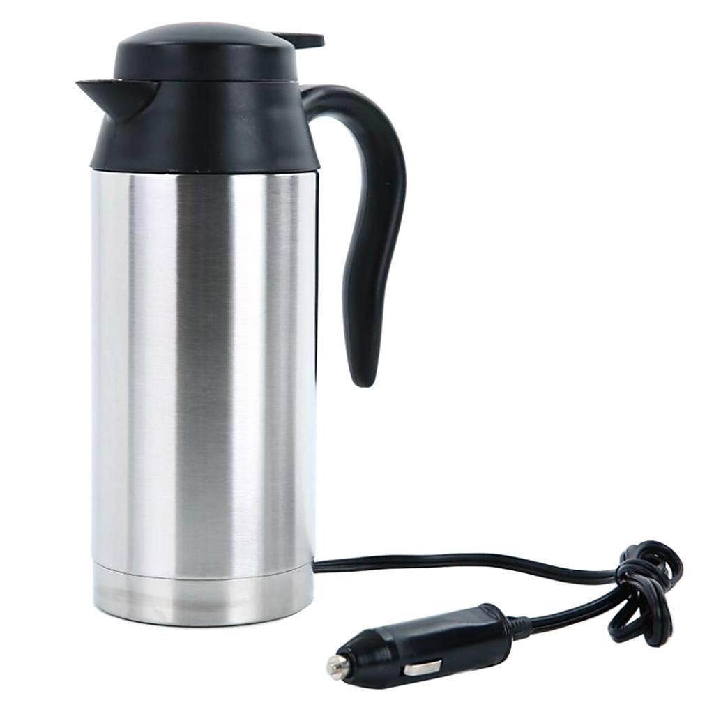 12V/24V Travel Kettle Double Wall Vacuum Insulated 750ml Coffee Pot
