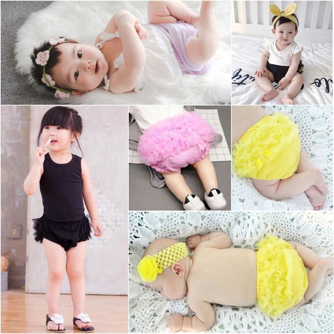 Baby Girls Shorts Pants Diaper Cover Bloomers XL For 12-24Months Black