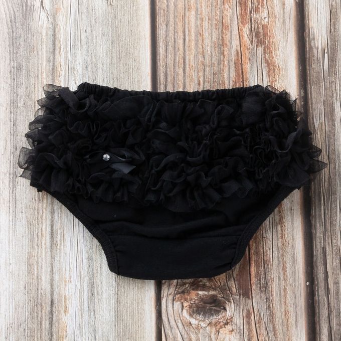 Baby Girls Shorts Pants Diaper Cover Bloomers XL For 12-24Months Black