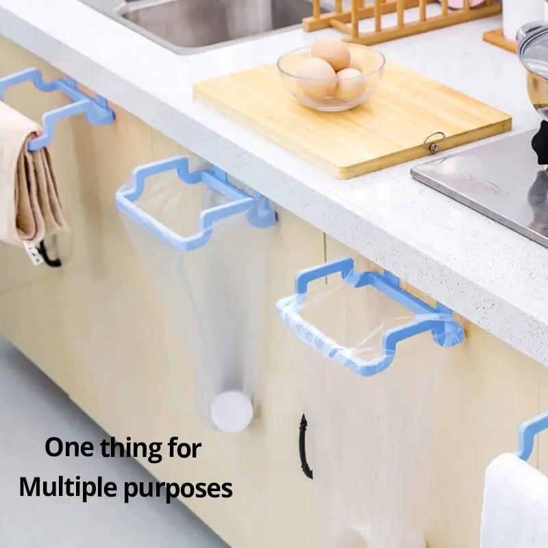 Kitchen Hanging Trash Bag Rack Portable Trash Bag Plastic Garbage Bag Holder Storage Rack Rubbish Bag