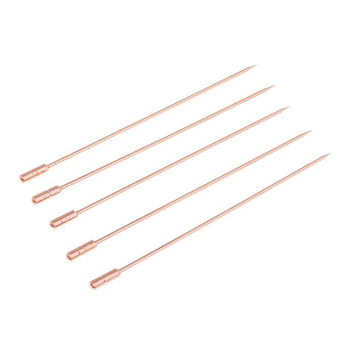 5pcs Stainless Steel Cocktail Fruit Sticks Bar Cylinder-Rose Gold