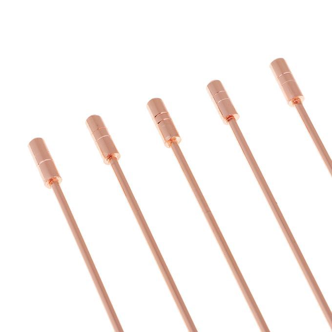 5pcs Stainless Steel Cocktail Fruit Sticks Bar Cylinder-Rose Gold