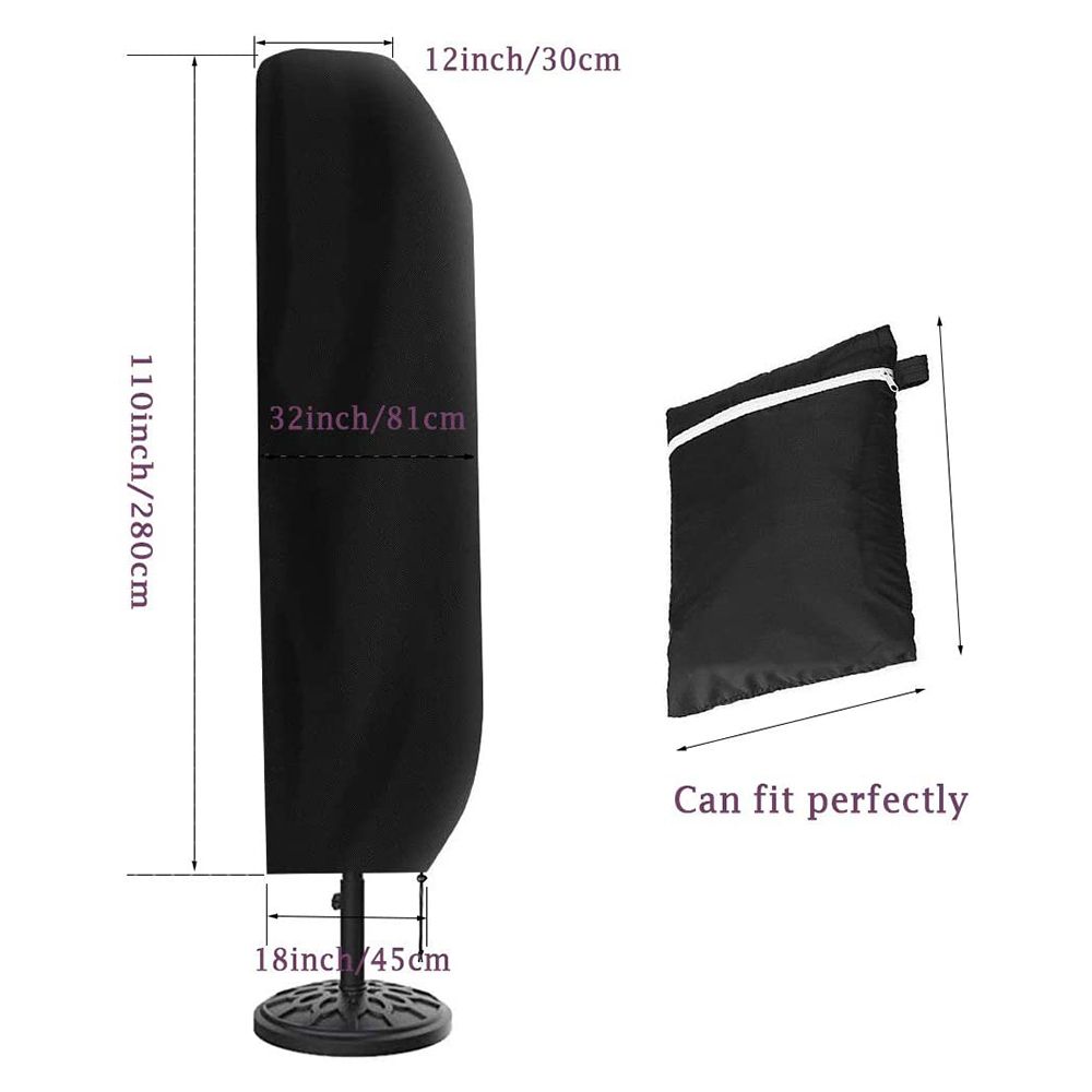 Outdoor Patio Umbrella Cover With Zipper Rainproof Windproof