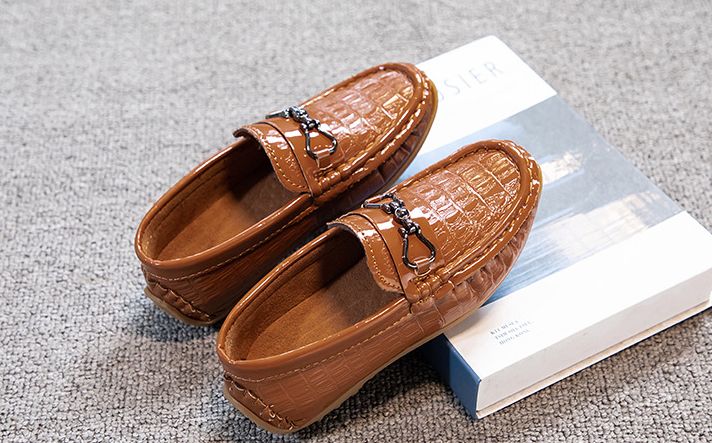 Boys Loafers Slip-Ons Shoes- Brown