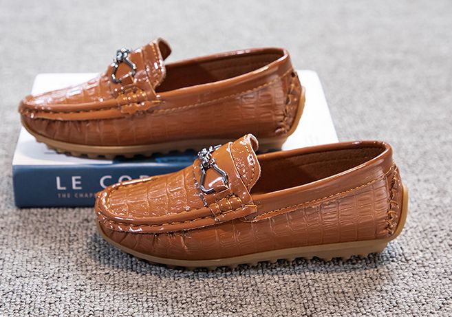 Boys Loafers Slip-Ons Shoes- Brown