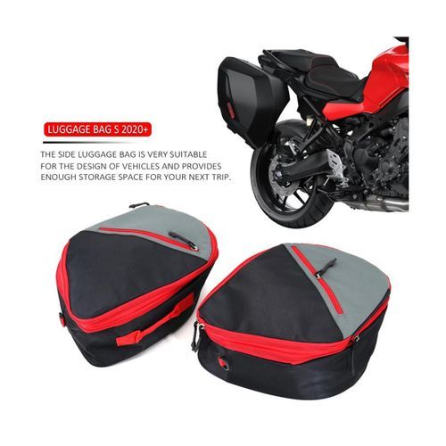 Motorcycle Luggage Bags Black Expandable Inner Bags(Red)