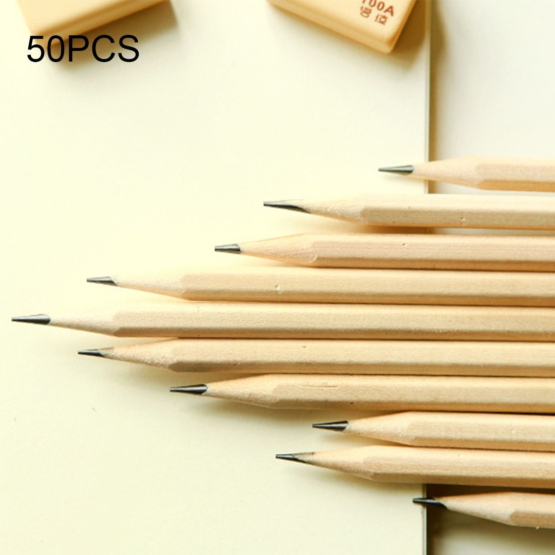 50 PCS Crude Wood Environmental Protection HB Pencils Painting Pencils For Kids School Office Supplies