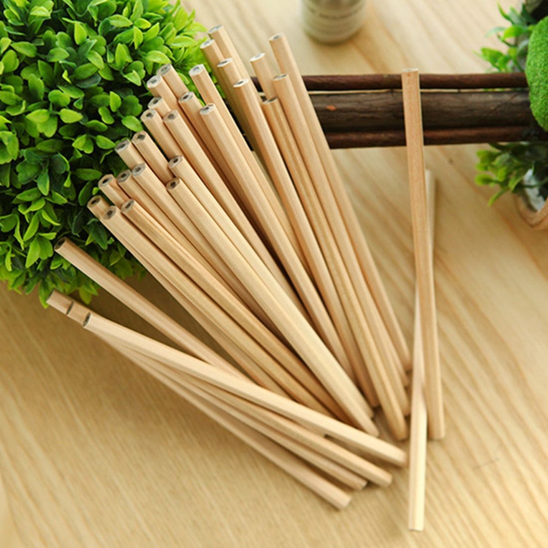 50 PCS Crude Wood Environmental Protection HB Pencils Painting Pencils For Kids School Office Supplies