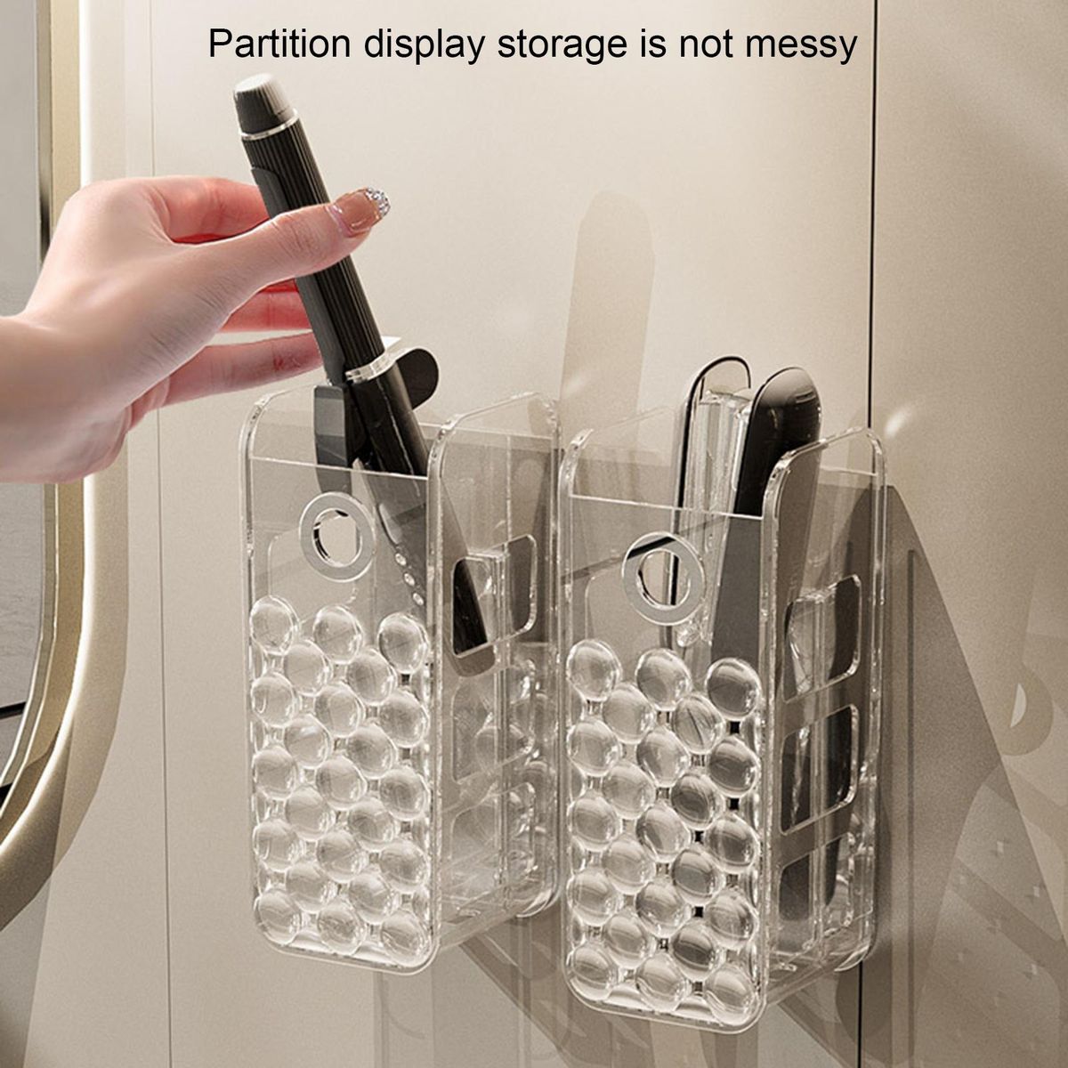 Capacity Wall Small Storage Organizer Wall Mounted for Bathroom Clear