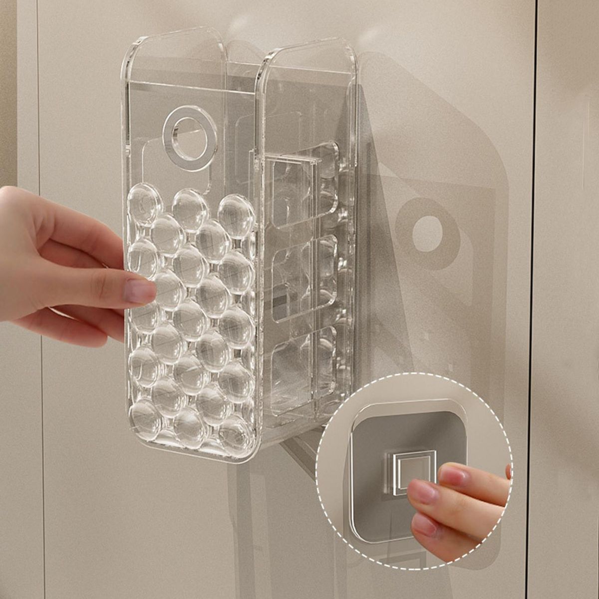 Capacity Wall Small Storage Organizer Wall Mounted for Bathroom Clear