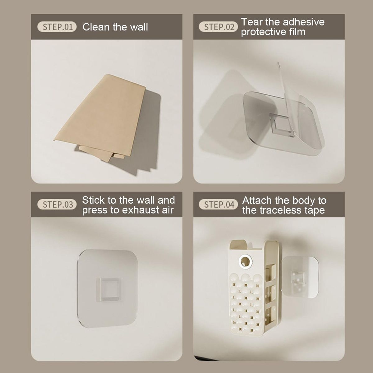Capacity Wall Small Storage Organizer Wall Mounted for Bathroom Clear