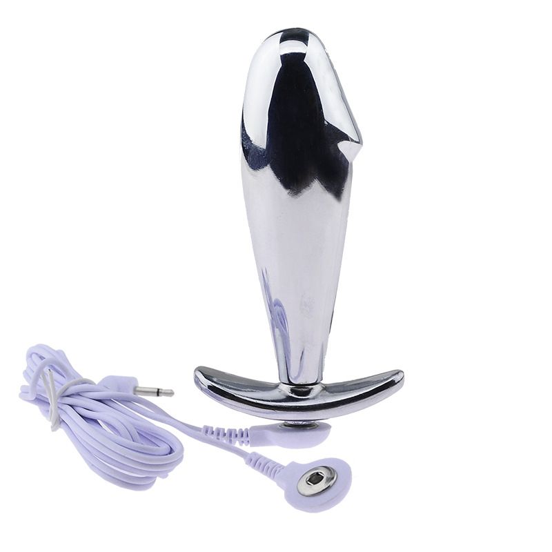 Electric Shock Anal Plug Penis Ring Dildo Metal