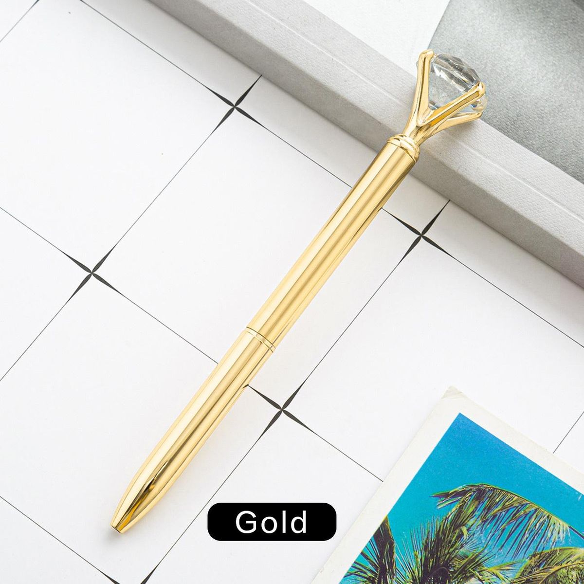 1PC Diamond Ballpoint Pens Gold
