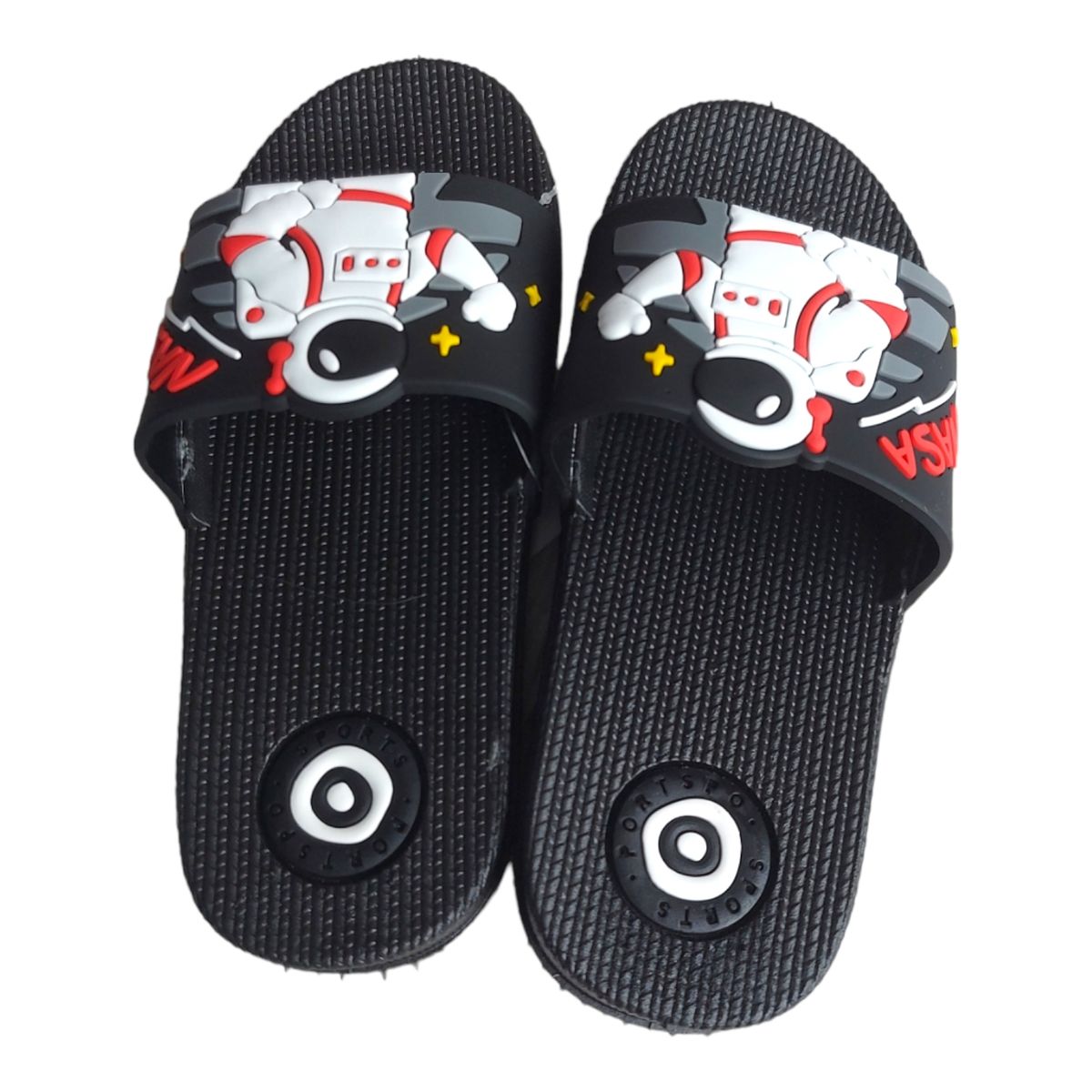 Character Boy Slides- Black