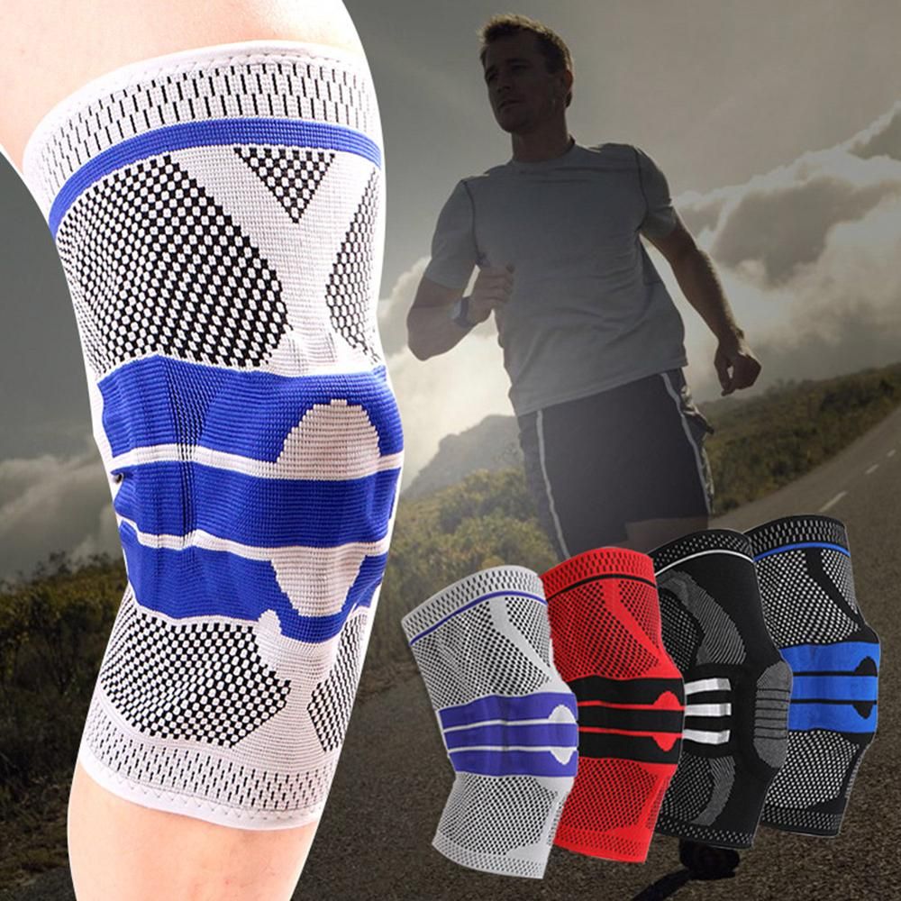Knee 1 PC Riding Basketball Hiking Spring Silicone Pads